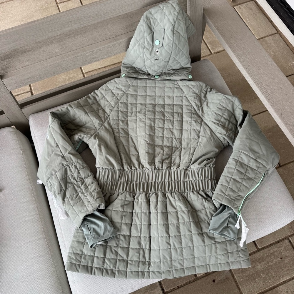 NWT Free People FP Movement All Prepped Ski Quilted Jacket Green Gray XL - Picture 4 of 14
